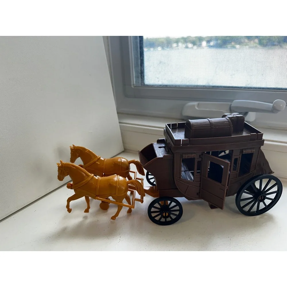 Vintage Processed Plastic Co Stagecoach Toy 7665 Western Horse Carriage USA Made
